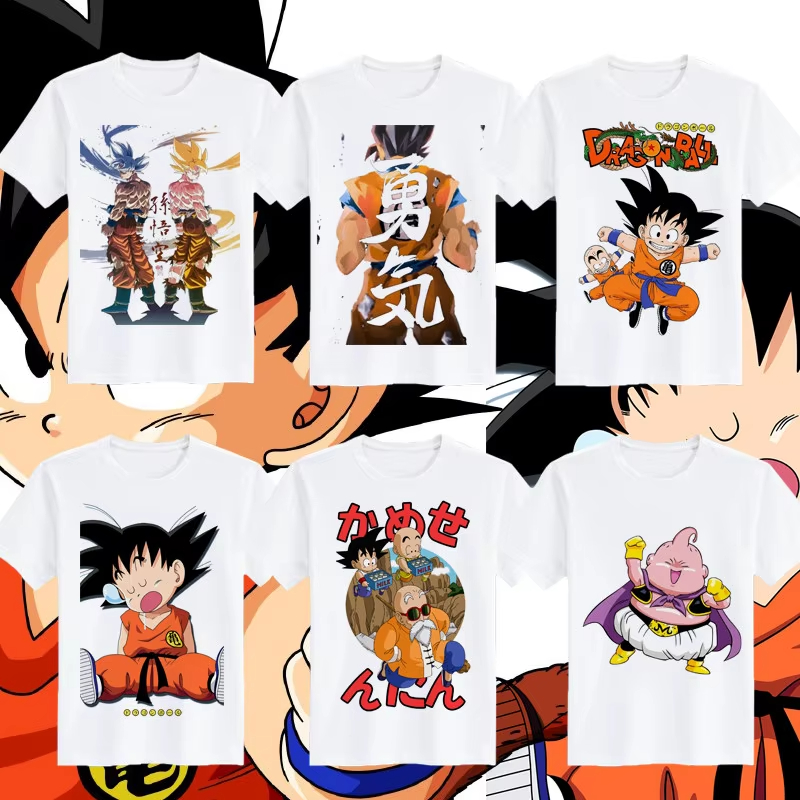 Anime Merchandise Brands - 2026年新作ドラゴンボールアニメグッズ、トレンドブランド孫悟空Tシャツ、子供用親子セット、純綿ゆったりタイプ