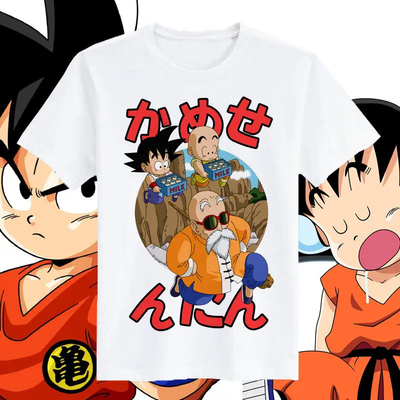 Anime Merchandise Brands - ドラゴンボールホットサマーアニメ商品トレンディブランド孫悟空Tシャツ子供親子セット綿ルーズトップス