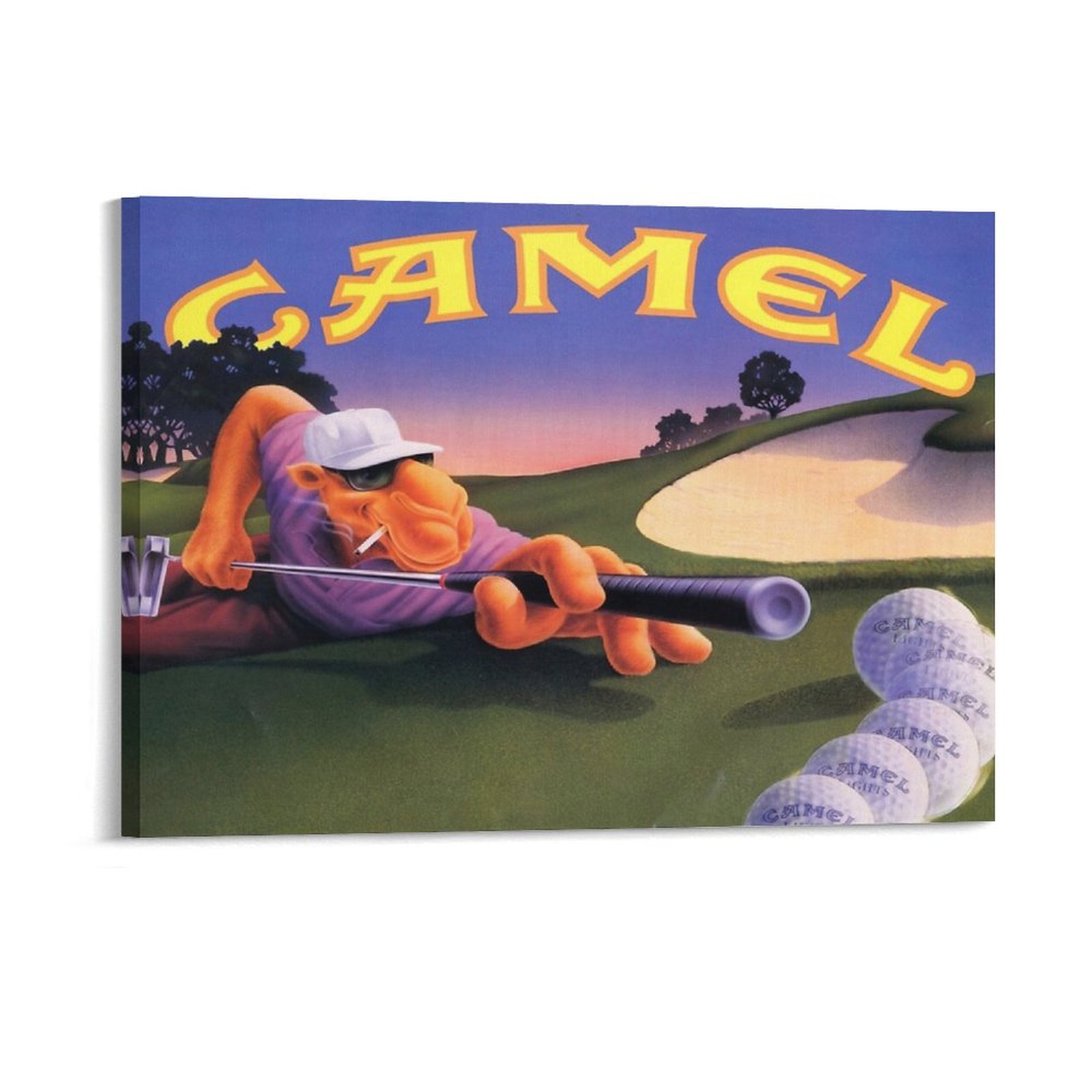ヴィンテージジョーキャメルルーレット広告キャンバス絵画パーテ - Art Print Framed のレビューと価格