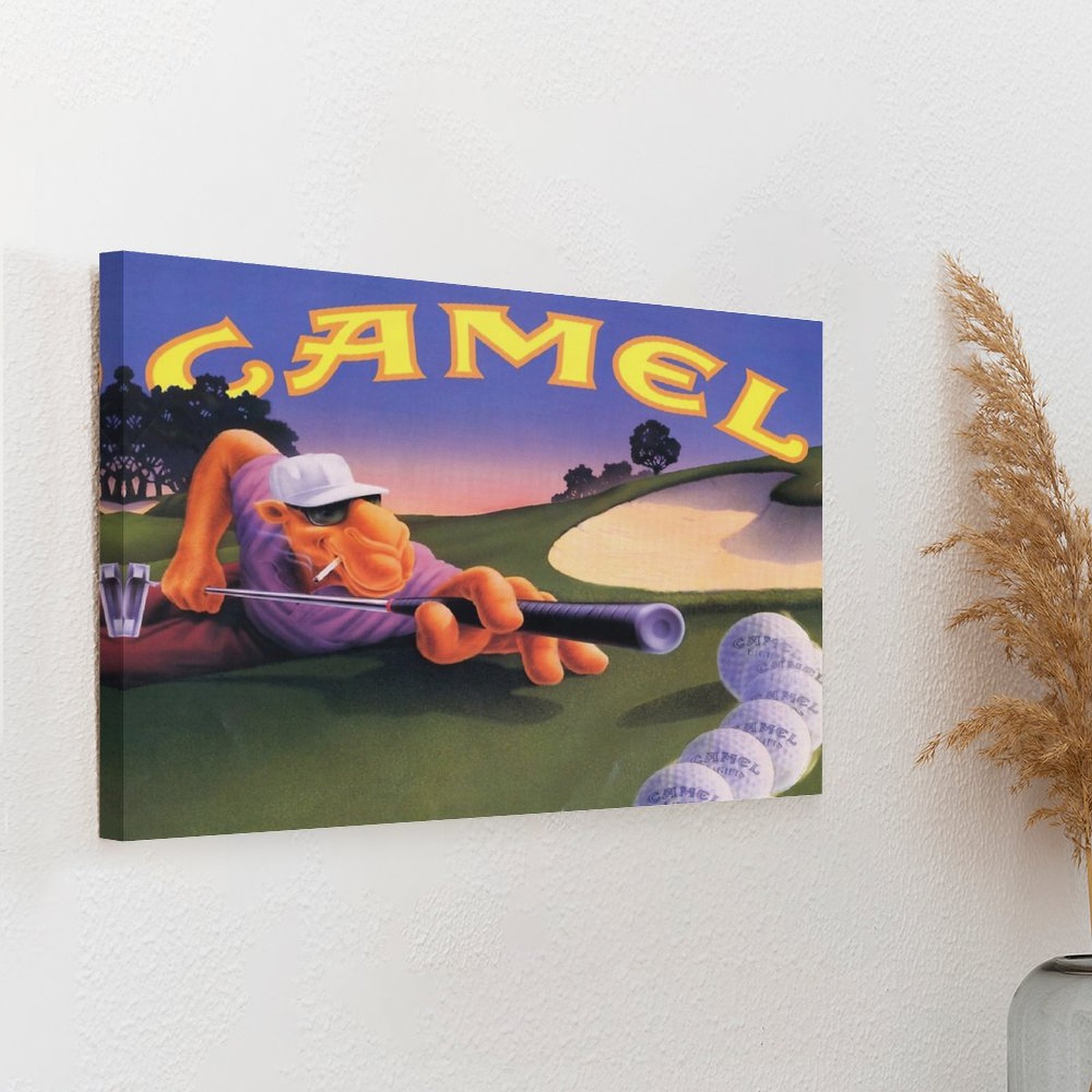 ヴィンテージジョーキャメルルーレット広告キャンバス絵画パーテ - Art Print Framed のレビューと価格