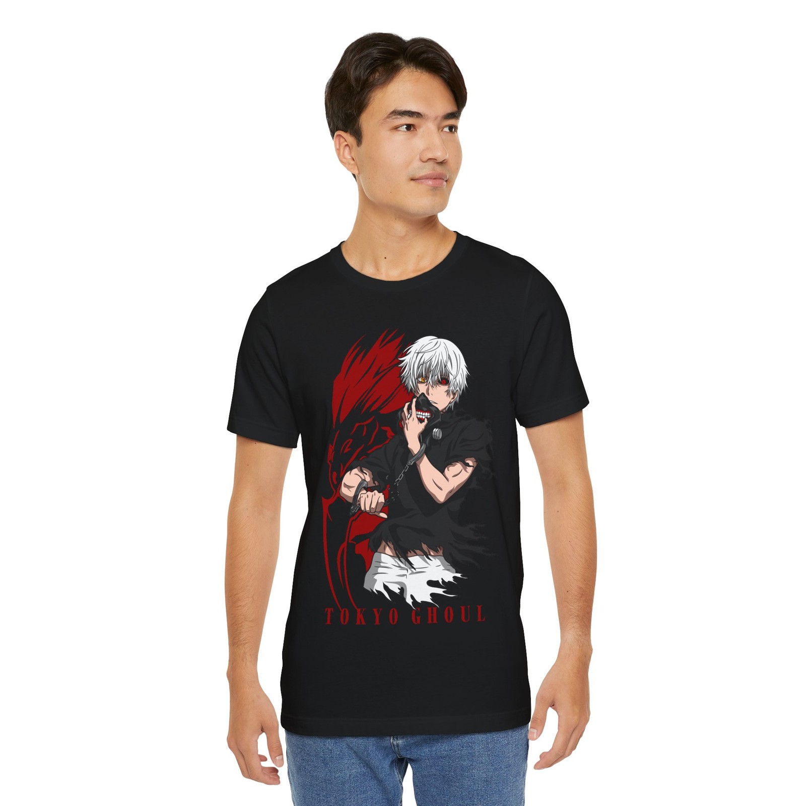 東京喰種アニメTシャツ、ユニセックス半袖Tシャツ、ファングッ - Anime Merchandise In Tokyo のレビューと価格